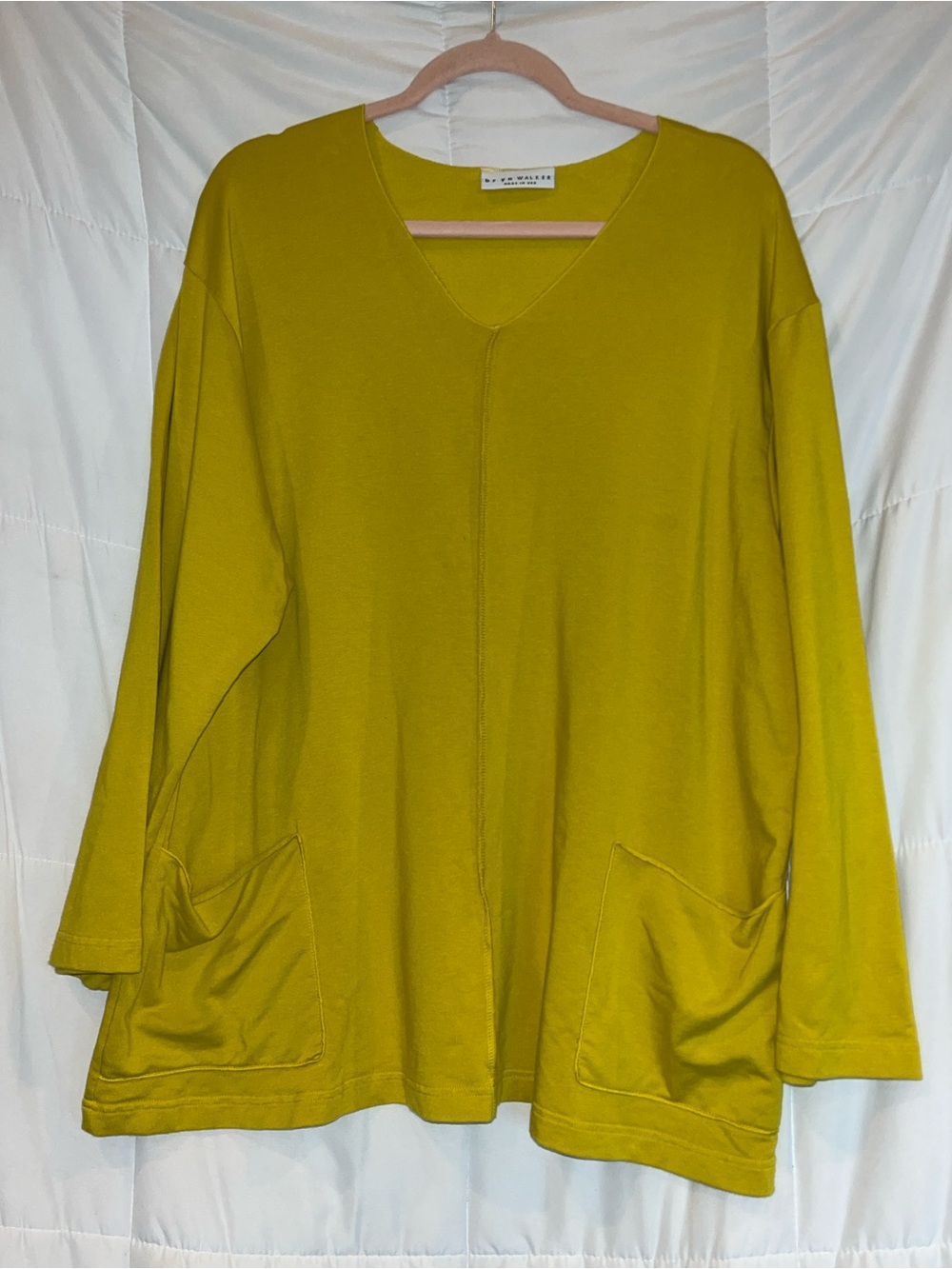 Bryn Walker Jonquil Yellow Bamboo Sunday Shirt Lagenlook Tunic Size Medium